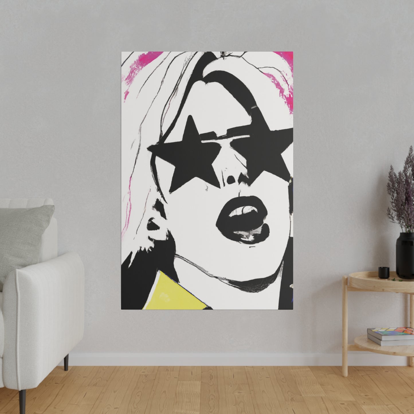 9438E - Rockstar Painting Print | Face | Abstract | Poster | Home Decor | Wall Art | Music Art | Canvas