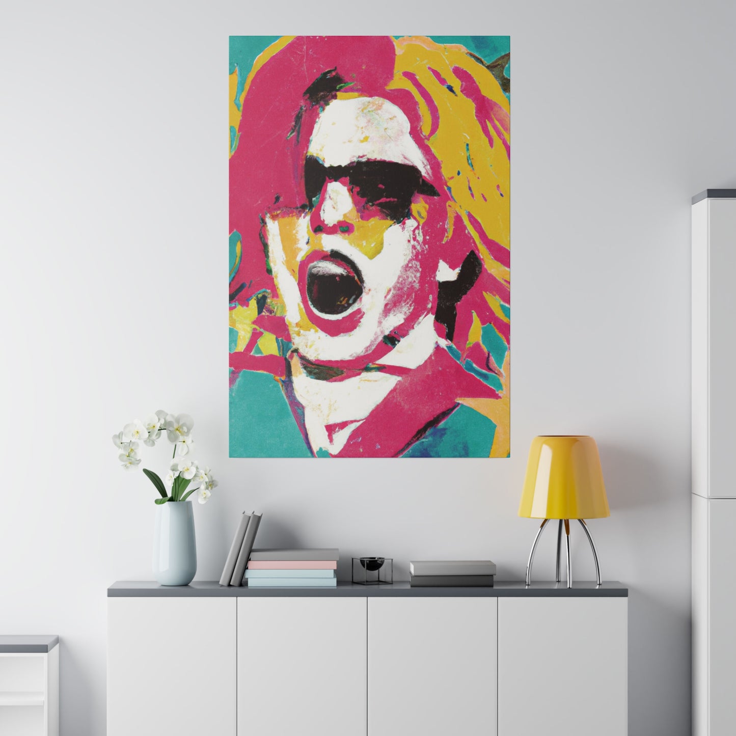 9342P - Rockstar Painting Print | Face | Abstract | Poster | Home Decor | Wall Art | Music Art | Canvas