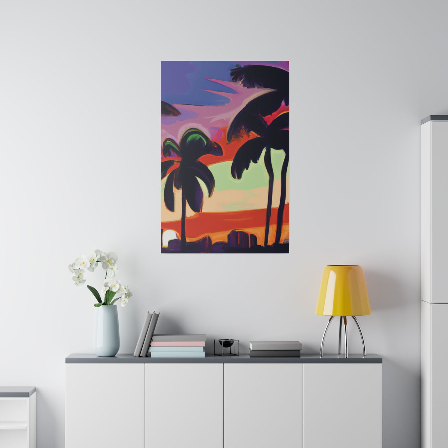 4438V - Miami Beach Sunset Painting Print | Miami | Beach | Sunset | Poster | Home Decor | Wall Art | Canvas