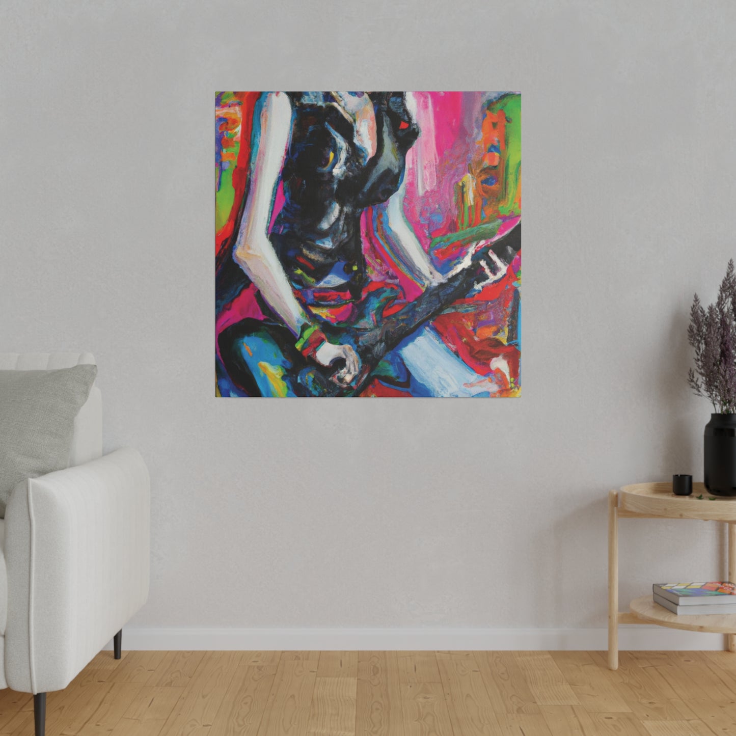 795W - Rockstar Oil Painting Style Print | Poster | Home Decor | Wall Art | Music Art | Canvas