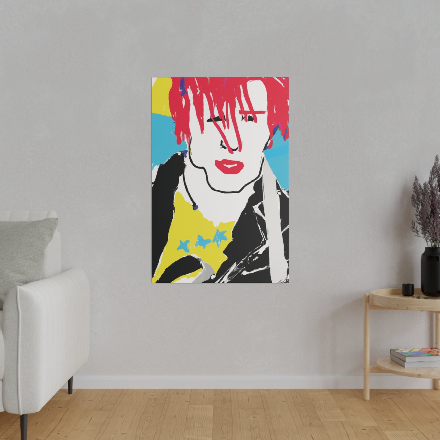 6346F - Rockstar Painting Print | Face | Abstract | Poster | Home Decor | Wall Art | Music Art | Canvas