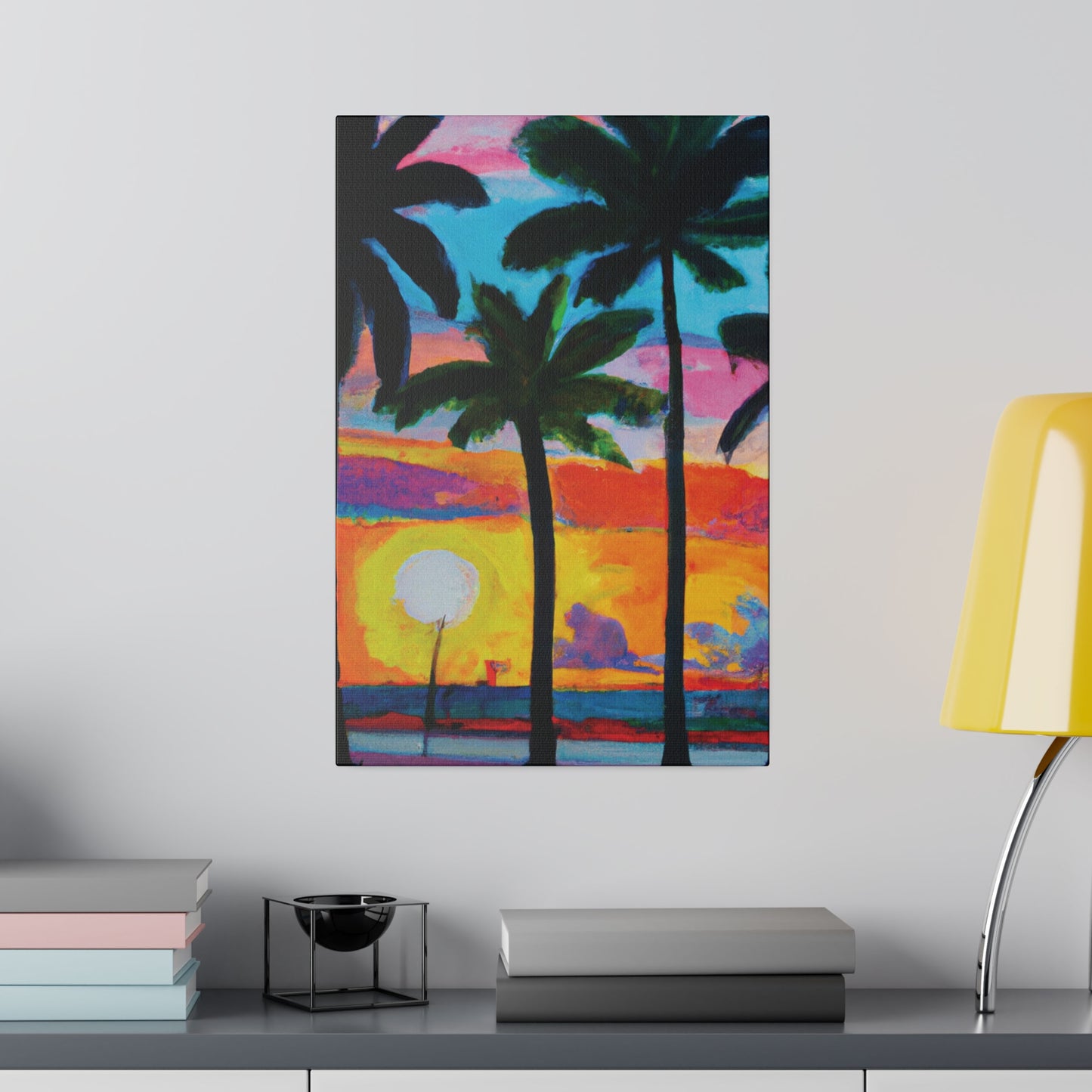 9043Y - Miami Beach Sunset Painting Print | Miami | Beach | Sunset | Poster | Home Decor | Wall Art | Canvas