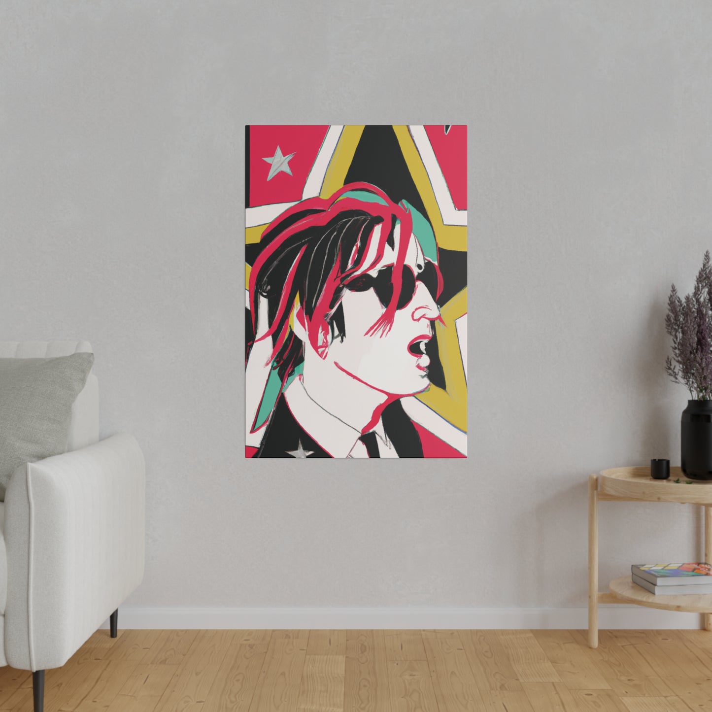 7132H - Rockstar Painting Print | Face | Abstract | Poster | Home Decor | Wall Art | Music Art | Canvas