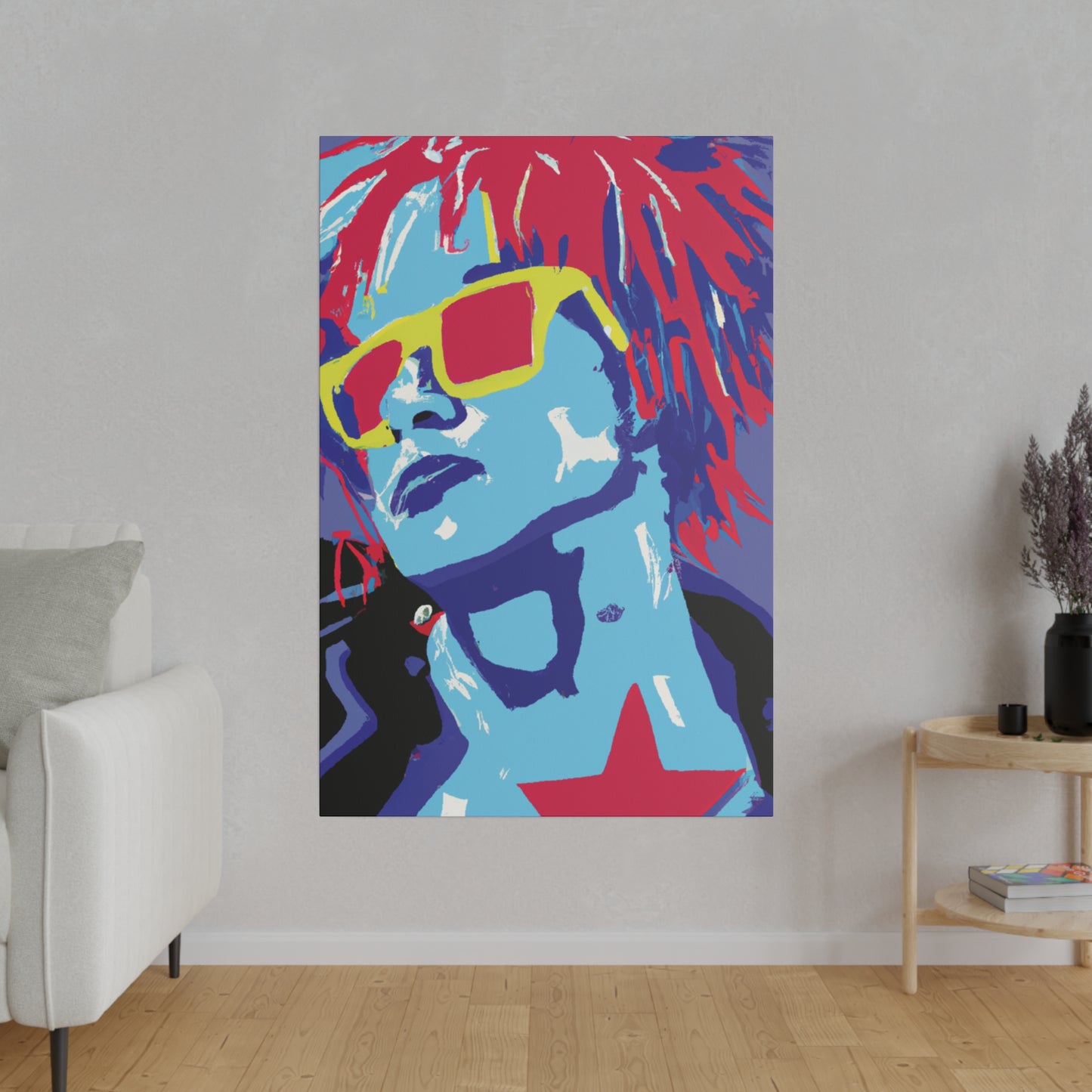 8377T - Rockstar Painting Print | Face | Abstract | Poster | Home Decor | Wall Art | Music Art | Canvas