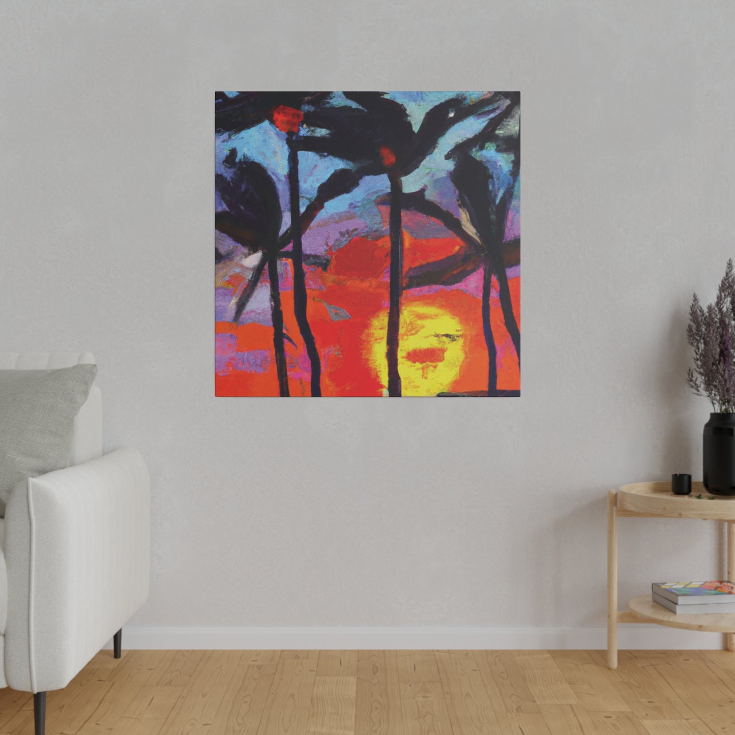 8407Q - Miami Beach Sunset Painting Print | Miami | Beach | Sunset | Poster | Home Decor | Wall Art | Canvas