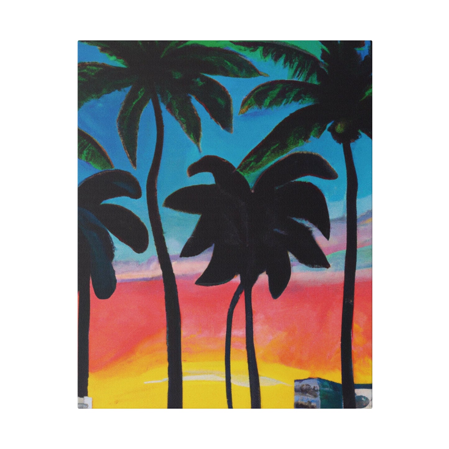 7322T - Miami Beach Sunset Painting Print | Miami | Beach | Sunset | Poster | Home Decor | Wall Art | Canvas