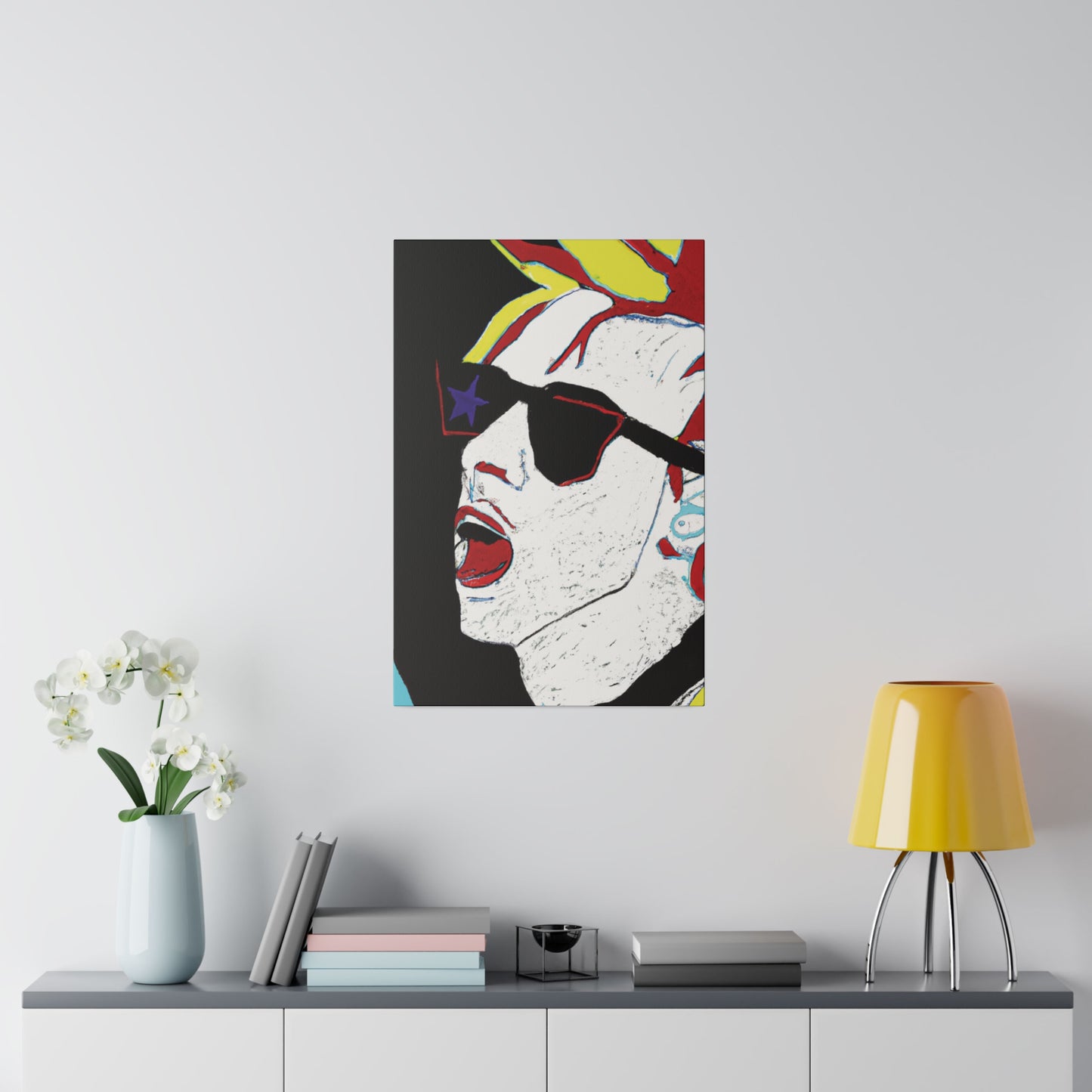 1889X - Rockstar Painting Print | Face | Abstract | Poster | Home Decor | Wall Art | Music Art | Canvas