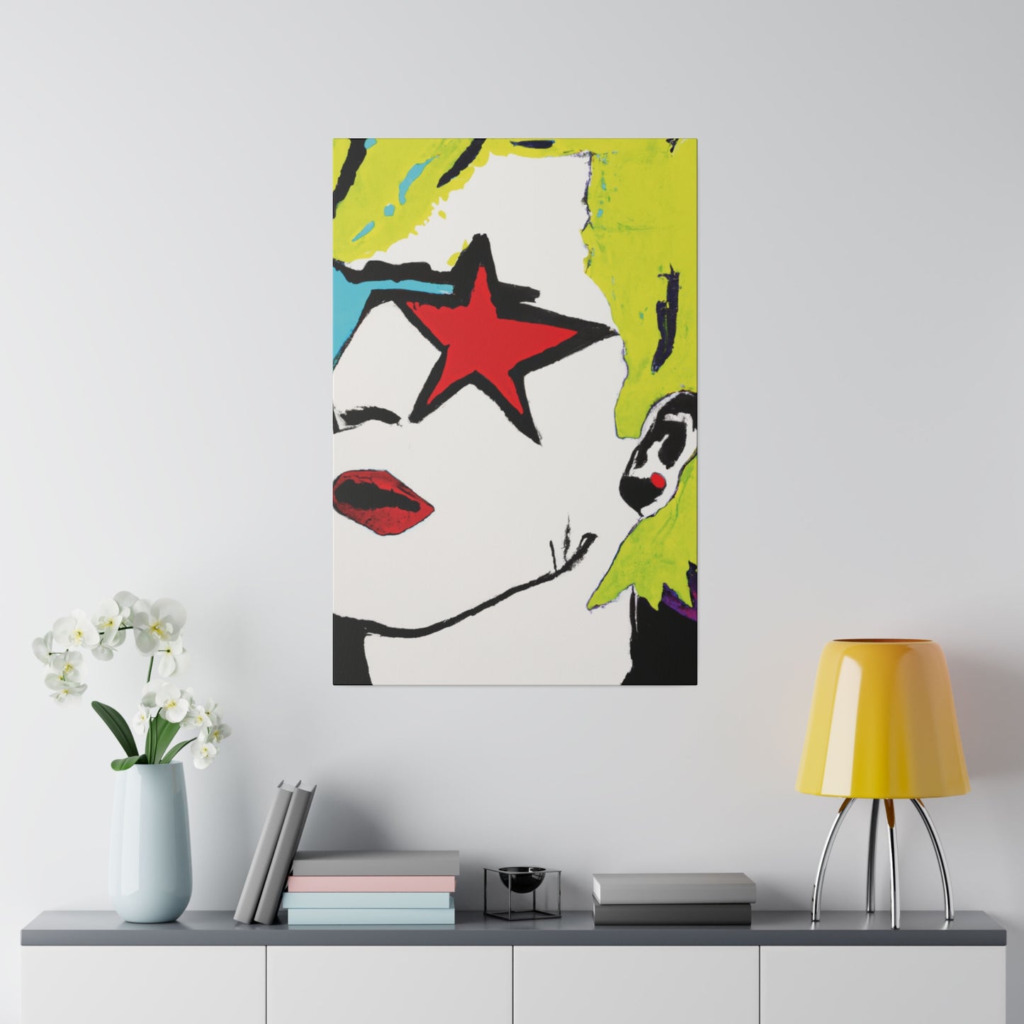 6352S - Rockstar Painting Print | Face | Abstract | Poster | Home Decor | Wall Art | Music Art | Canvas