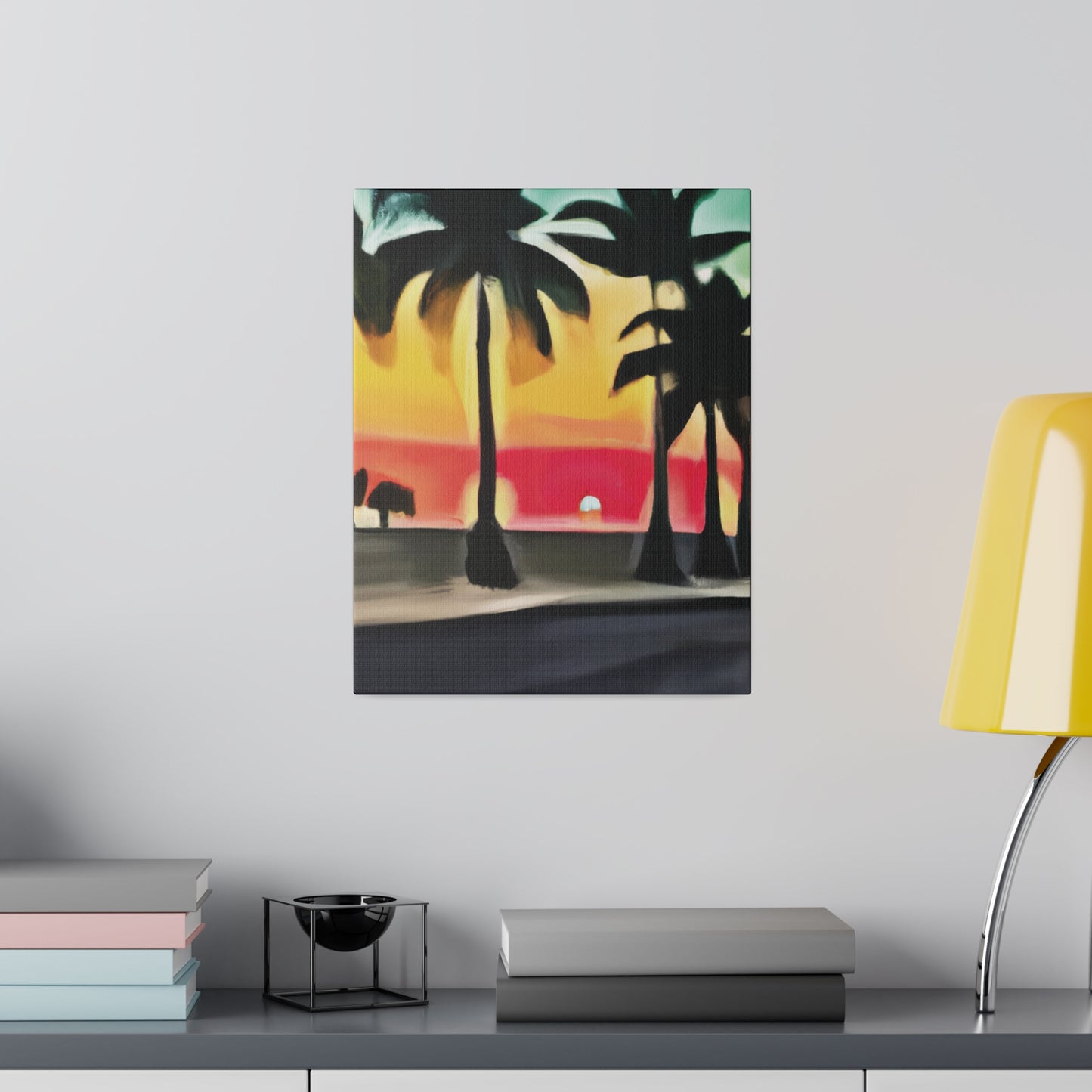 6057U - Miami Beach Sunset Painting Print | Miami | Beach | Sunset | Poster | Home Decor | Wall Art | Canvas