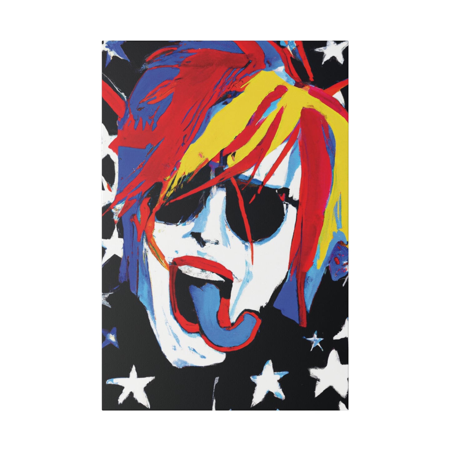 5376Y - Rockstar Painting Print | Face | Abstract | Poster | Home Decor | Wall Art | Music Art | Canvas