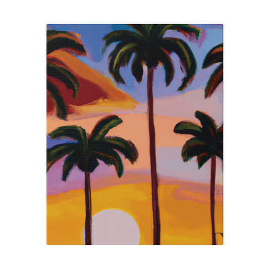 3282K - Miami Beach Sunset Painting Print | Miami | Beach | Sunset | Poster | Home Decor | Wall Art | Canvas