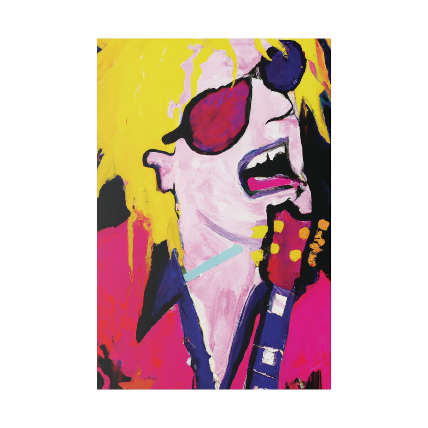 5843S - Rockstar Painting Print | Face | Abstract | Poster | Home Decor | Wall Art | Music Art | Canvas