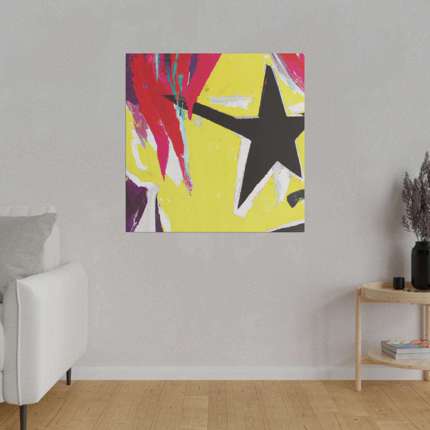 8768M - Rockstar Painting Print | Face | Abstract | Poster | Home Decor | Wall Art | Music Art | Canvas