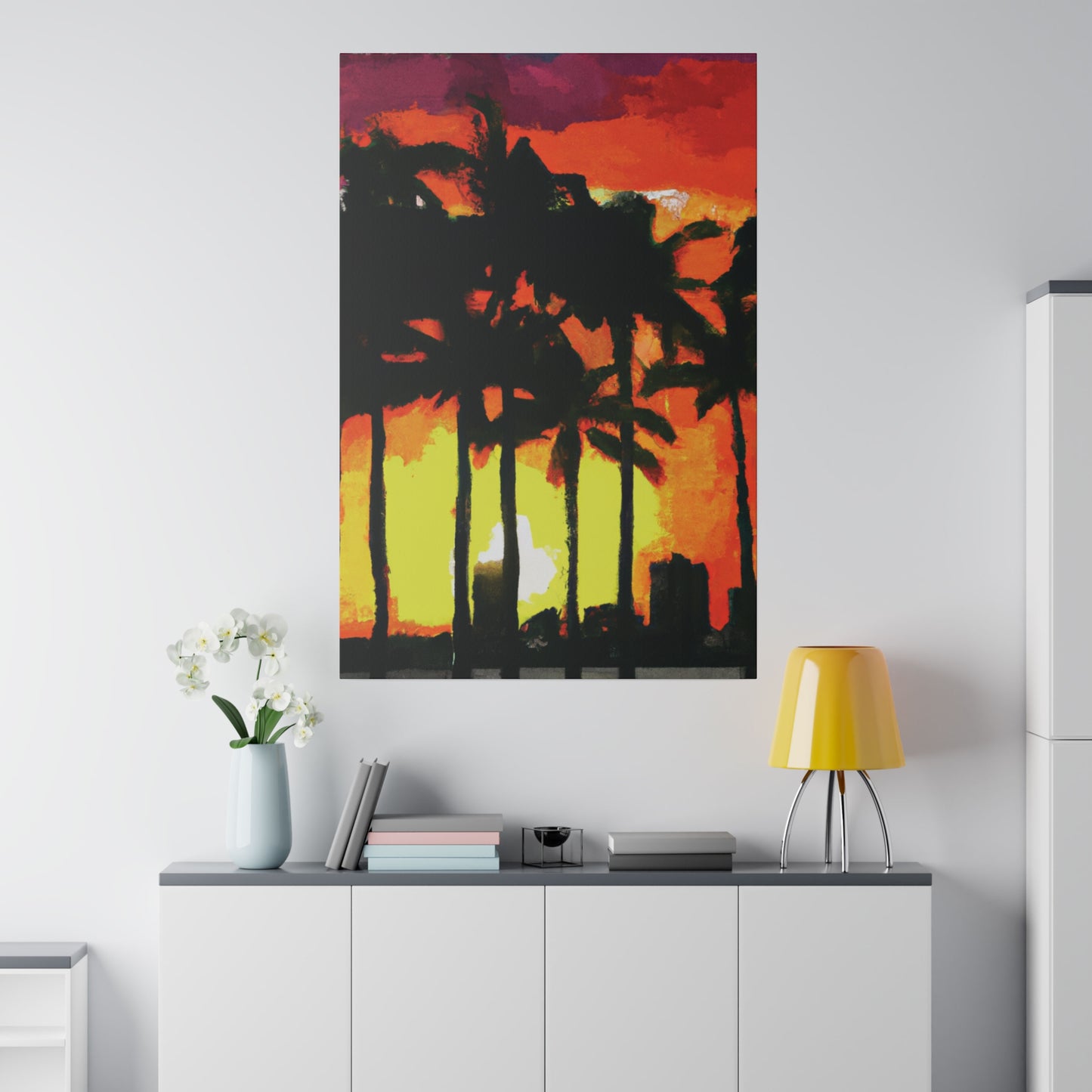 8291L - Miami Beach Sunset Painting Print | Miami | Beach | Sunset | Poster | Home Decor | Wall Art | Canvas