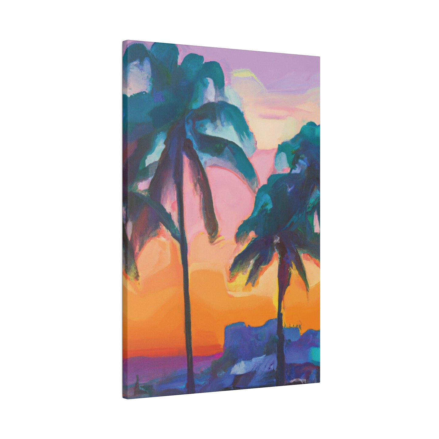 6494M - Miami Beach Sunset Painting Print | Miami | Beach | Sunset | Poster | Home Decor | Wall Art | Canvas