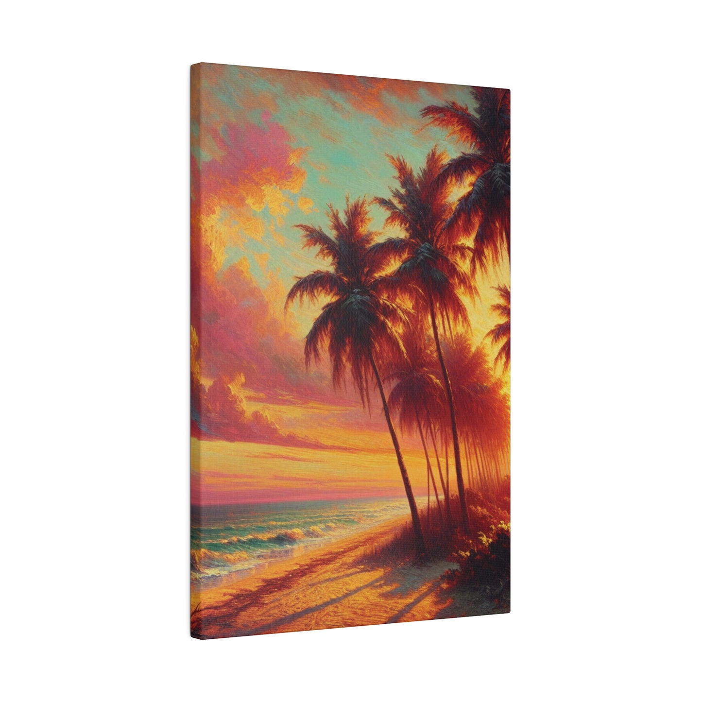 2846J - miami beach art, sunset background, ocean art work, beach art work, sunset designs, miami beach painting, miami beach print