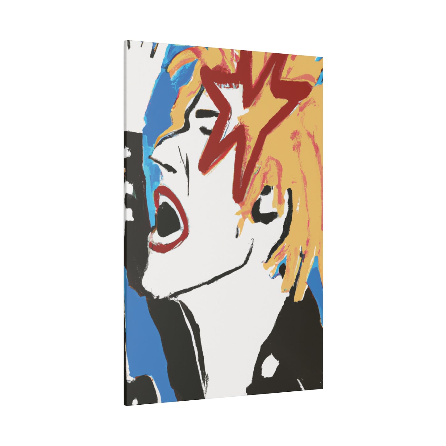 7453V - Rockstar Painting Print | Face | Abstract | Poster | Home Decor | Wall Art | Music Art | Canvas