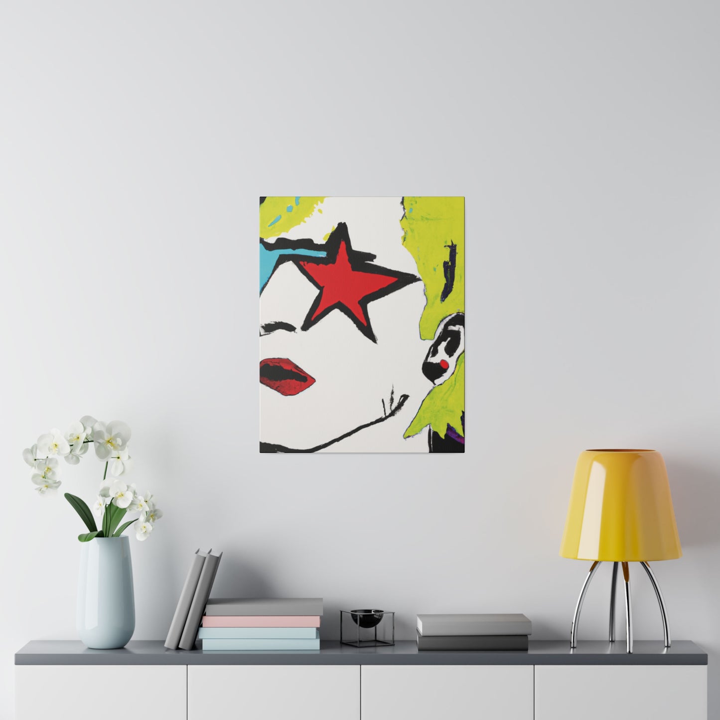 6352S - Rockstar Painting Print | Face | Abstract | Poster | Home Decor | Wall Art | Music Art | Canvas