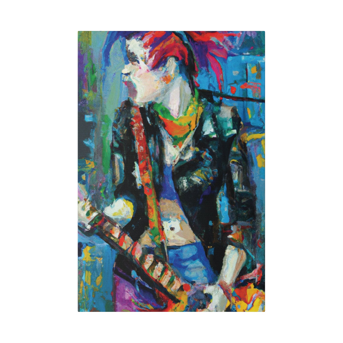 3601F - Rockstar Oil Painting Style Print | Poster | Home Decor | Wall Art | Music Art | Canvas