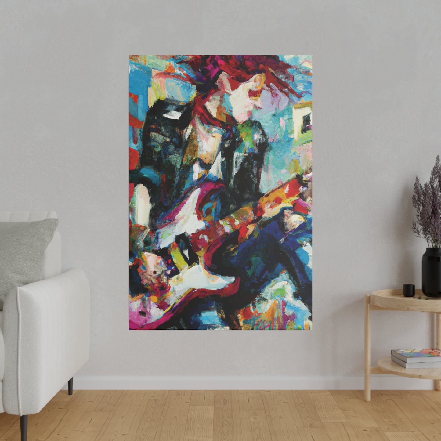 3767O - Rockstar Oil Painting Style Print | Poster | Home Decor | Wall Art | Music Art | Canvas