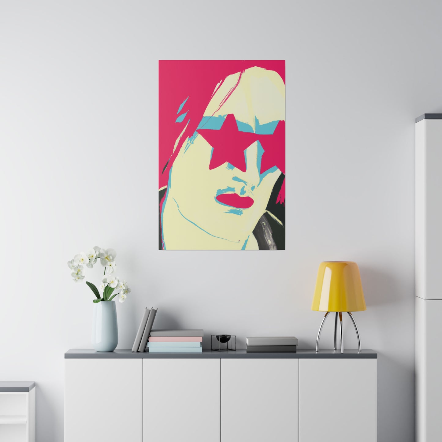 9695Y - Rockstar Painting Print | Face | Abstract | Poster | Home Decor | Wall Art | Music Art | Canvas