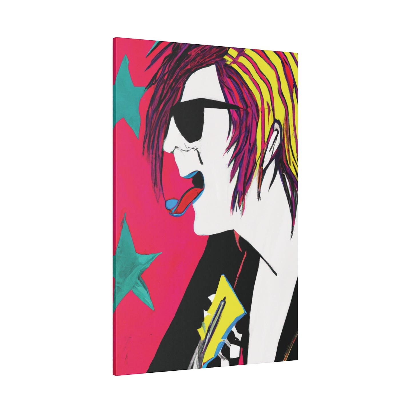 4447P - Rockstar Painting Print | Face | Abstract | Poster | Home Decor | Wall Art | Music Art | Canvas