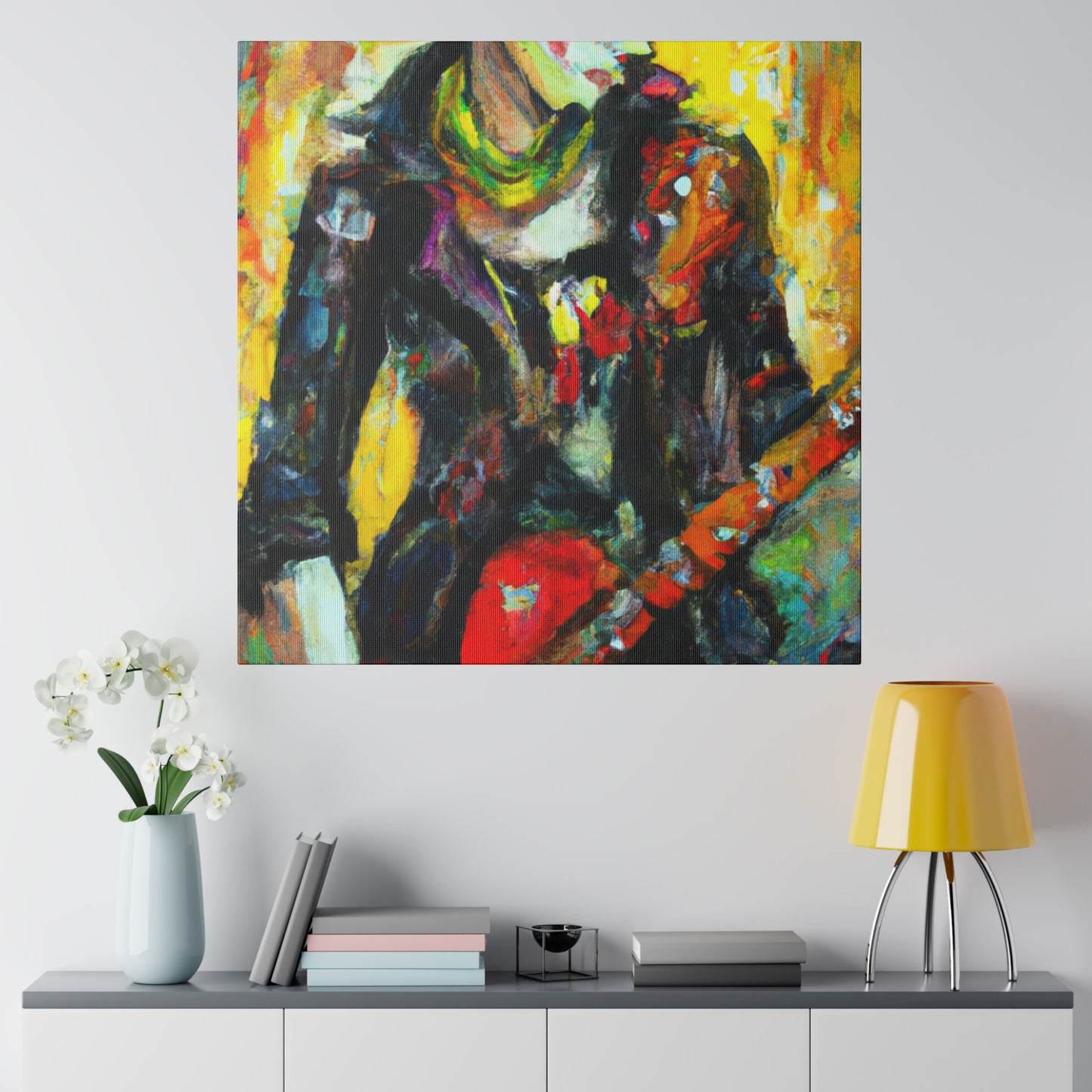 2519F - Rockstar Oil Painting Style Print | Poster | Music Art | Home Decor | Wall Art | Canvas