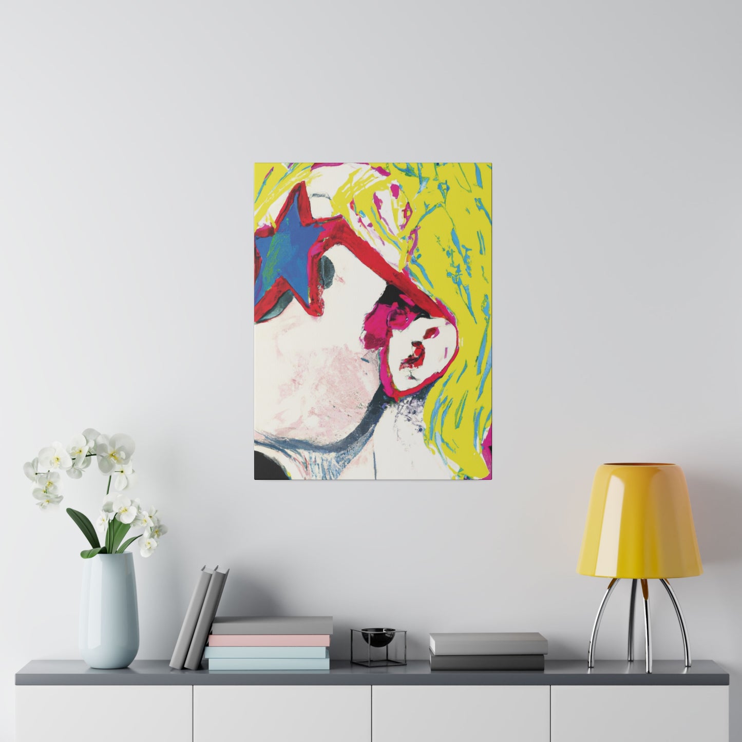 9408X - Rockstar Painting Print | Face | Abstract | Poster | Home Decor | Wall Art | Music Art | Canvas