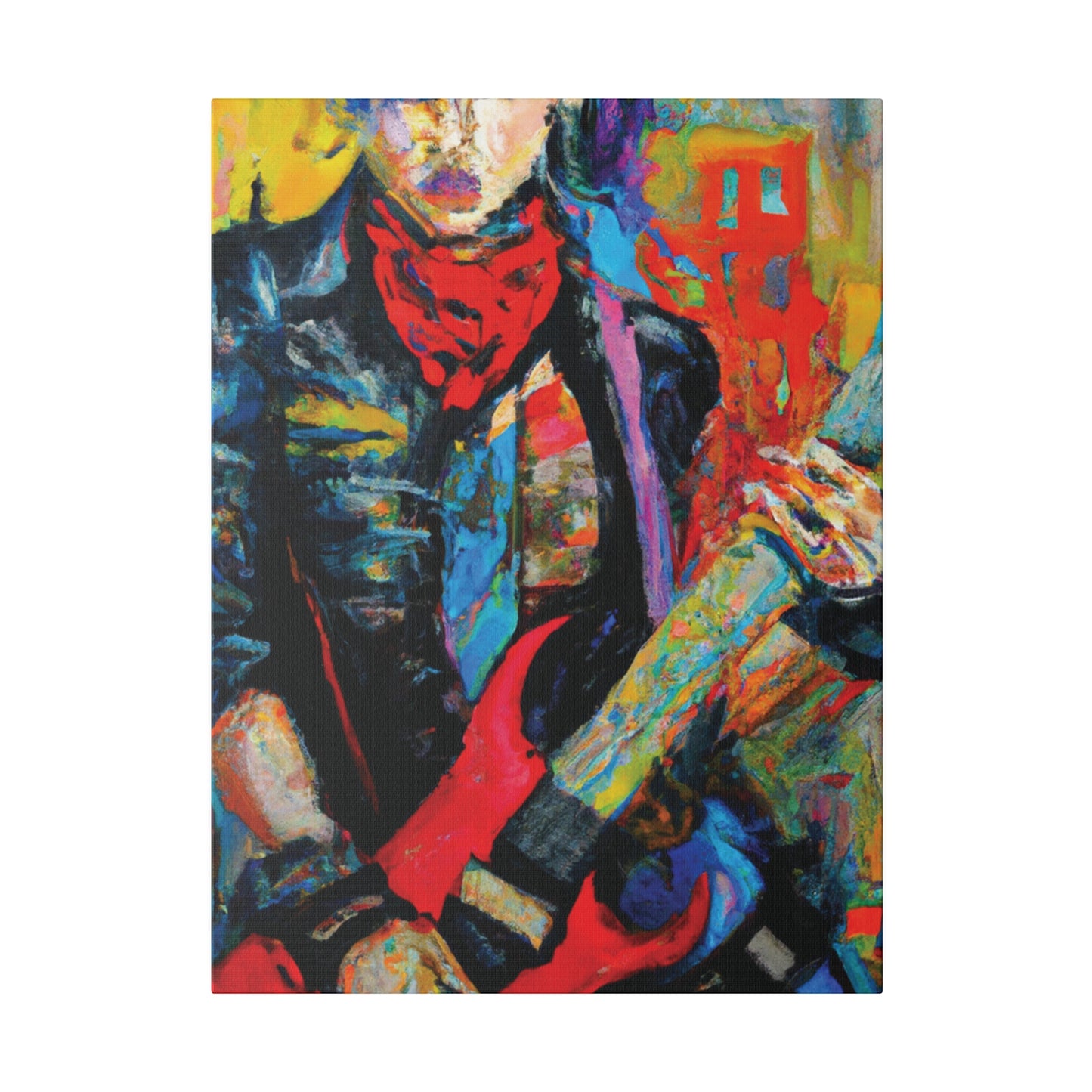8732A - Rockstar Oil Painting Style Print | Poster | Home Decor | Wall Art | Music Art | Canvas