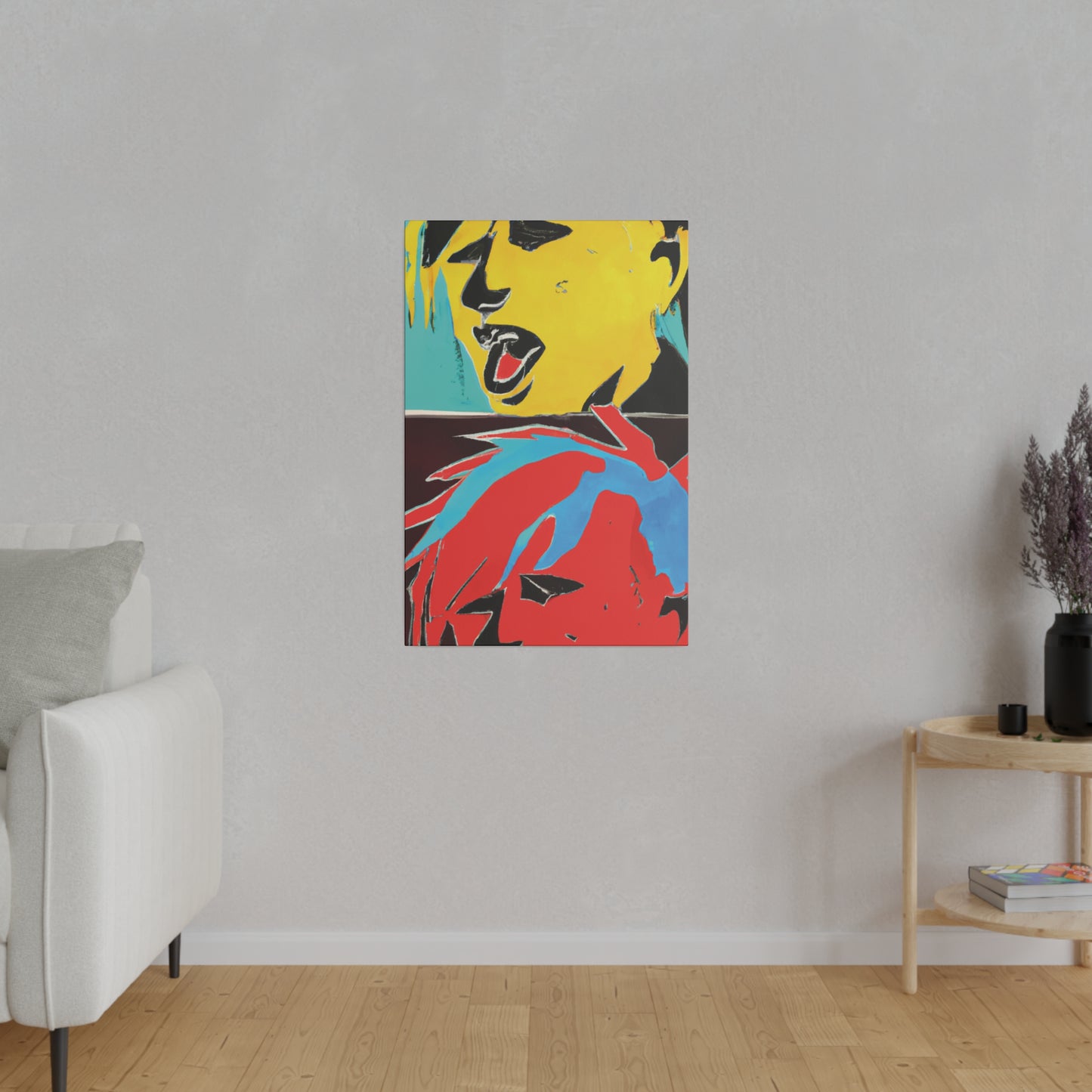 9592U - Rockstar Painting Print | Face | Abstract | Poster | Home Decor | Wall Art | Music Art | Canvas