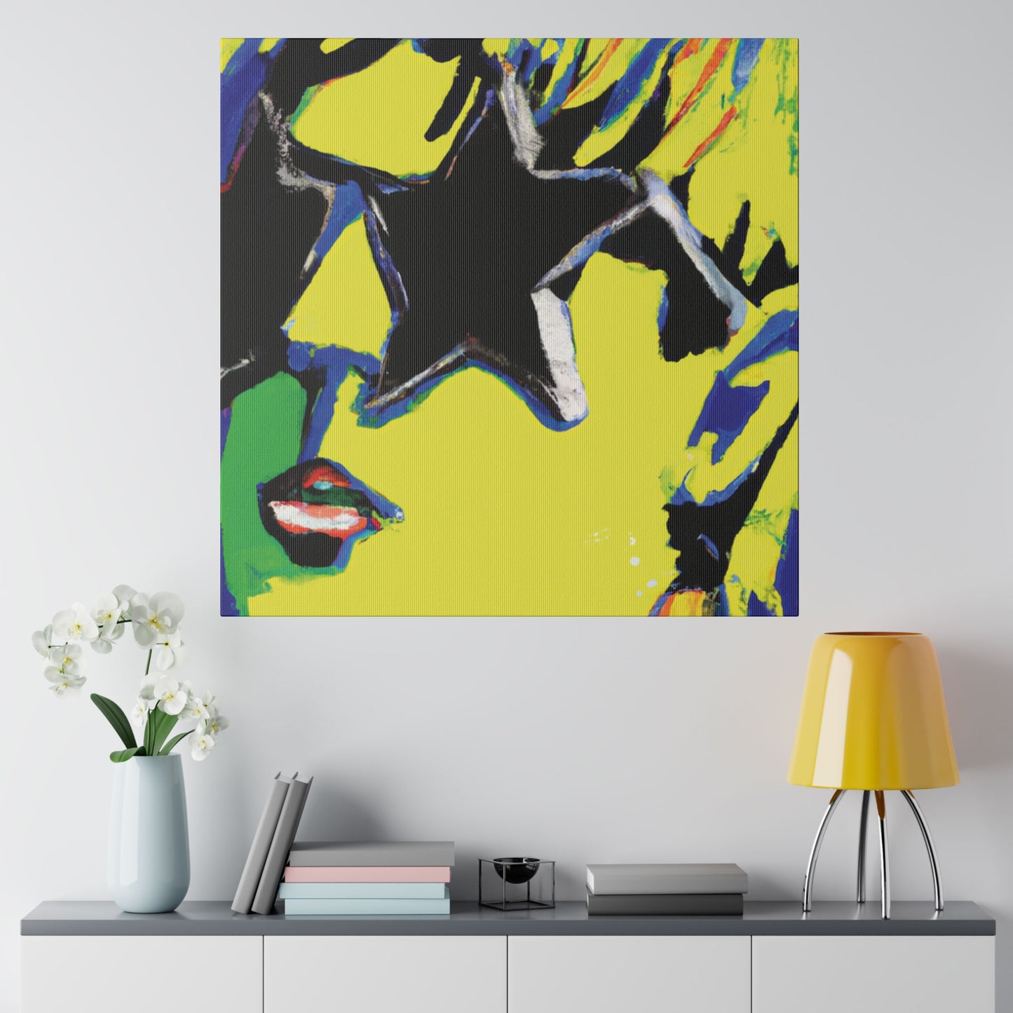 9785T - Rockstar Painting Print | Face | Abstract | Poster | Home Decor | Wall Art | Music Art | Canvas