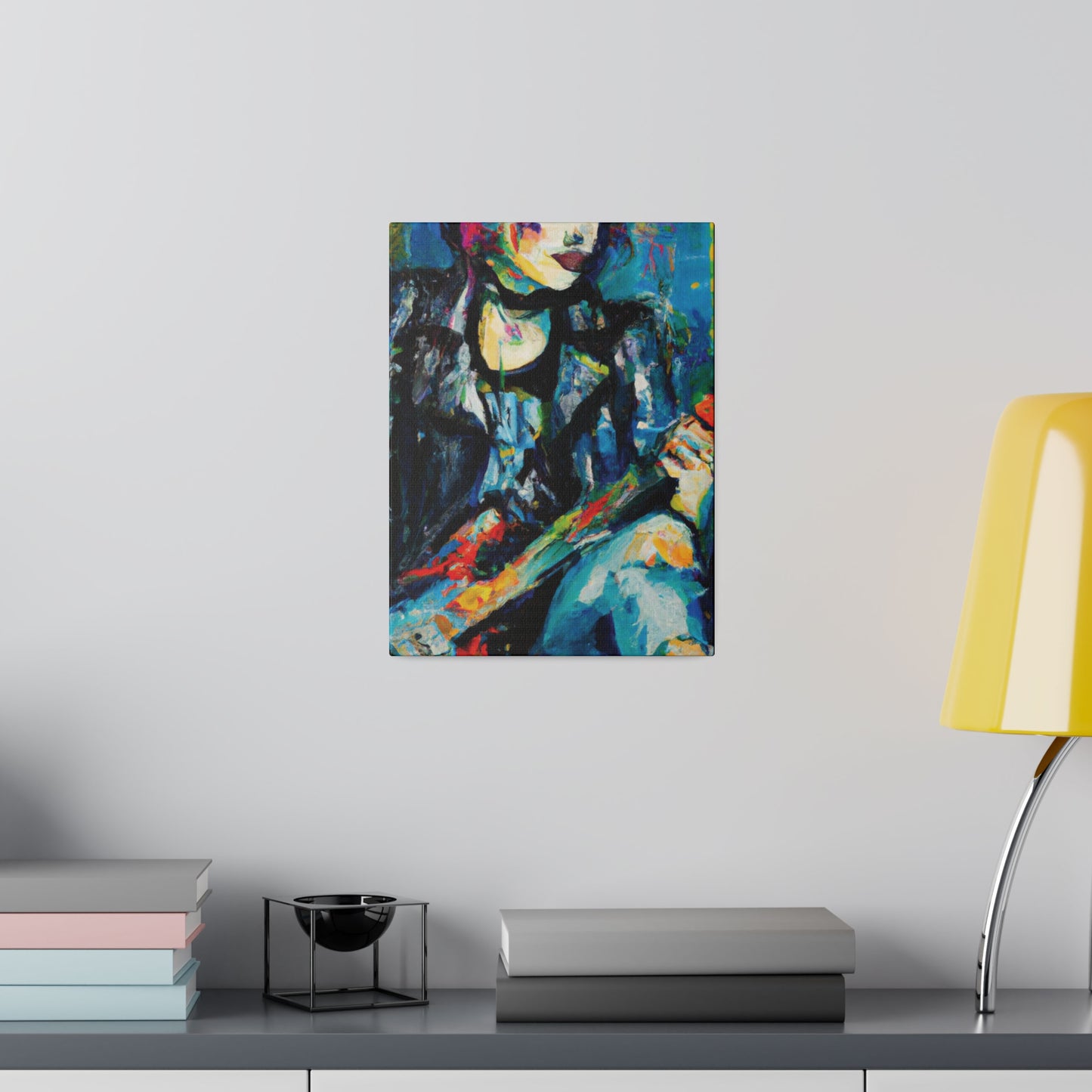 9733T - Rockstar Oil Painting Style Print | Poster | Home Decor | Wall Art | Music Art | Canvas