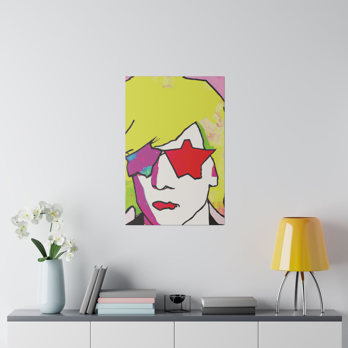 7452F - Rockstar Painting Print | Face | Abstract | Poster | Home Decor | Wall Art | Music Art | Canvas