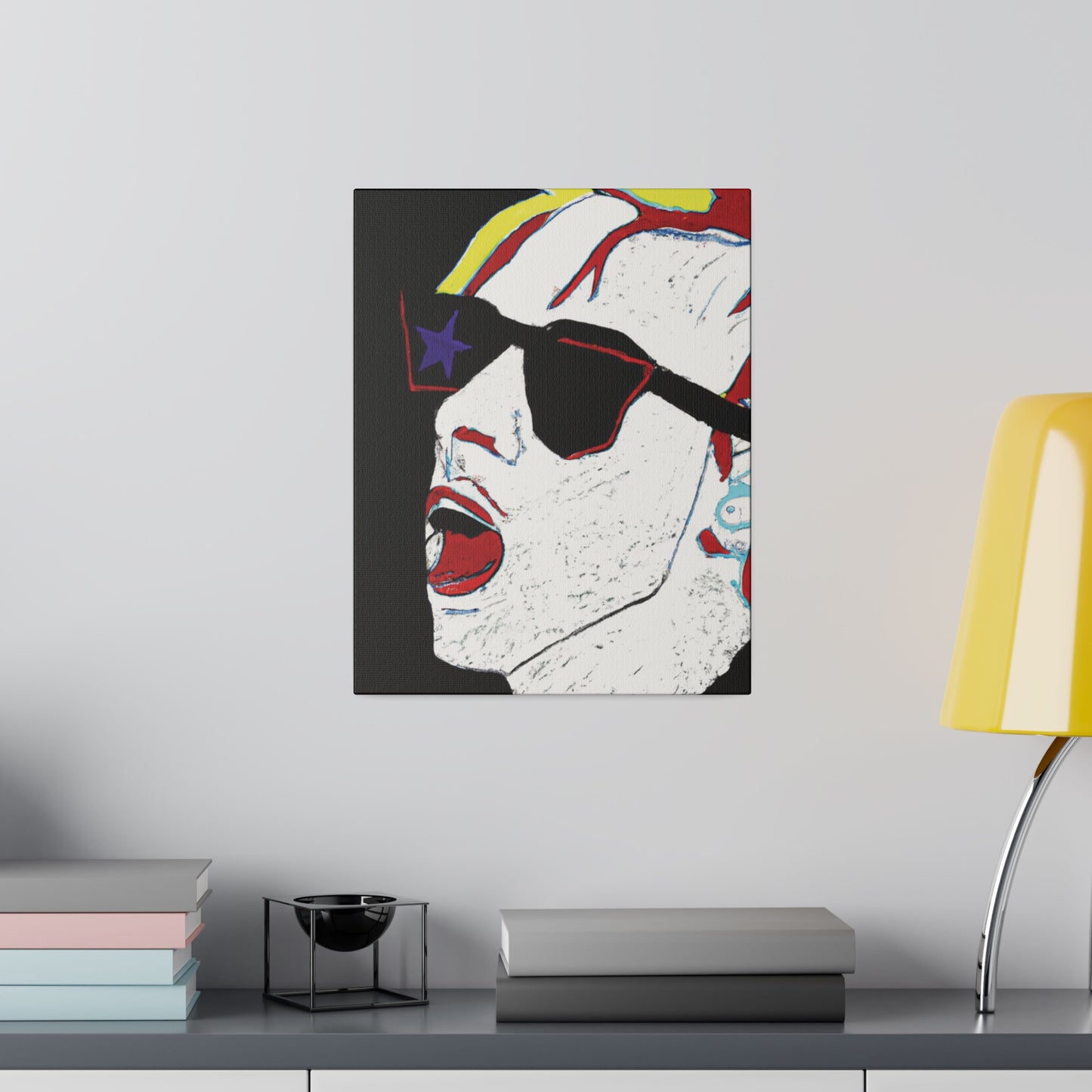 1889X - Rockstar Painting Print | Face | Abstract | Poster | Home Decor | Wall Art | Music Art | Canvas