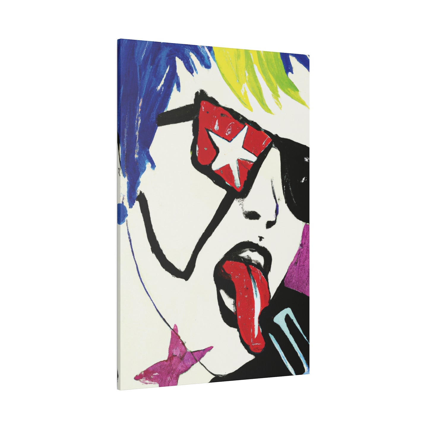 2035C - Rockstar Painting Print | Face | Abstract | Poster | Home Decor | Wall Art | Music Art | Canvas