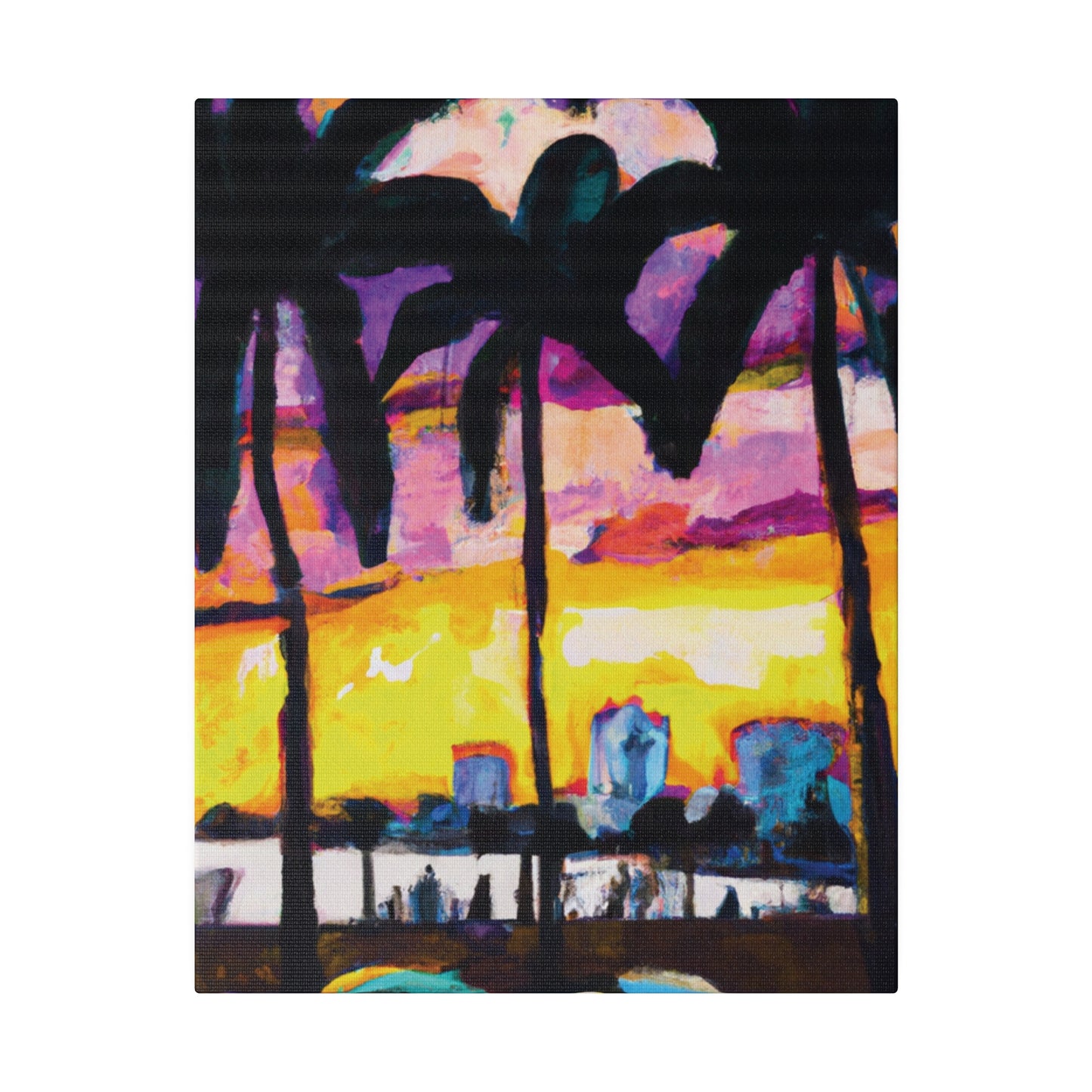 5162A - Miami Beach Sunset Painting Print | Miami | Beach | Sunset | Poster | Home Decor | Wall Art | Canvas