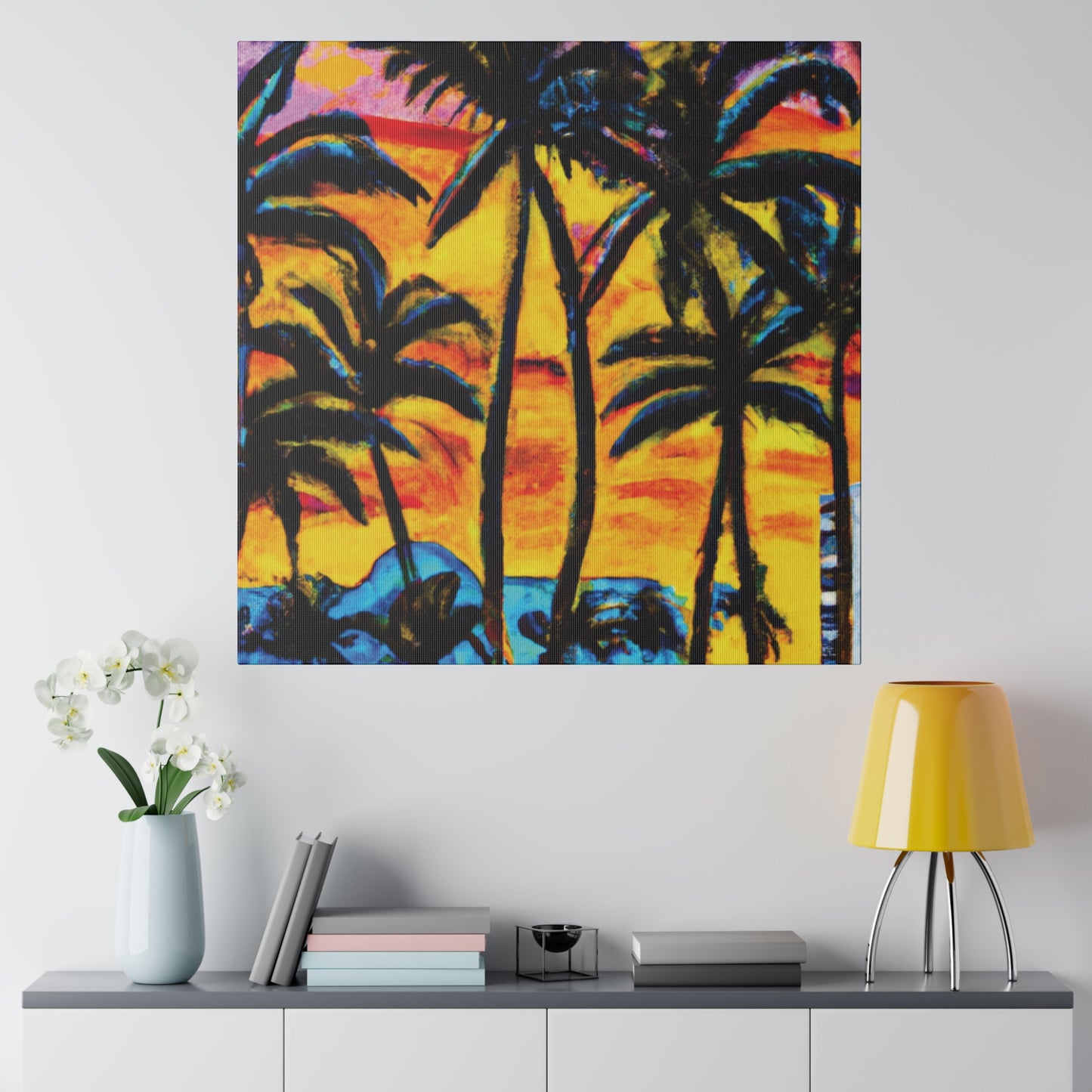 5378U - Miami Beach Sunset Painting Print | Miami | Beach | Sunset | Poster | Home Decor | Wall Art | Canvas