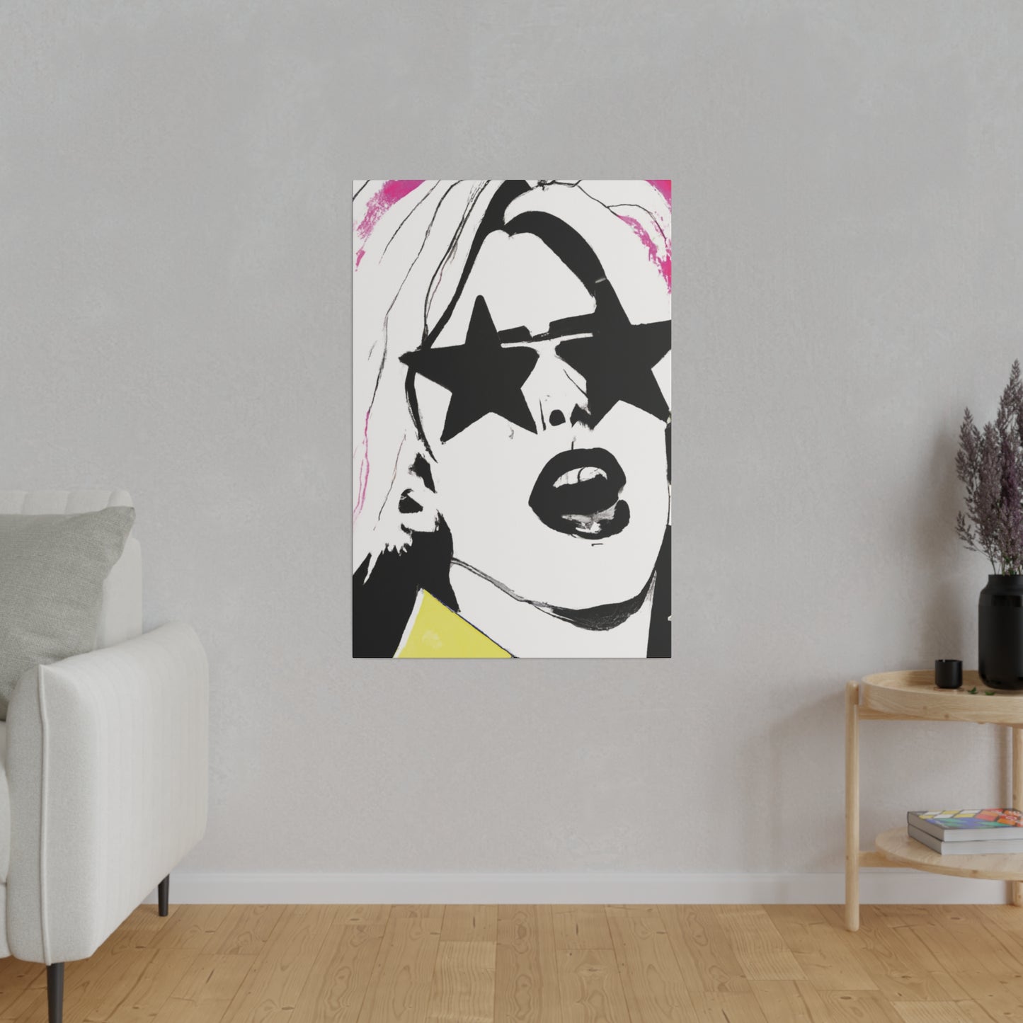 9438E - Rockstar Painting Print | Face | Abstract | Poster | Home Decor | Wall Art | Music Art | Canvas