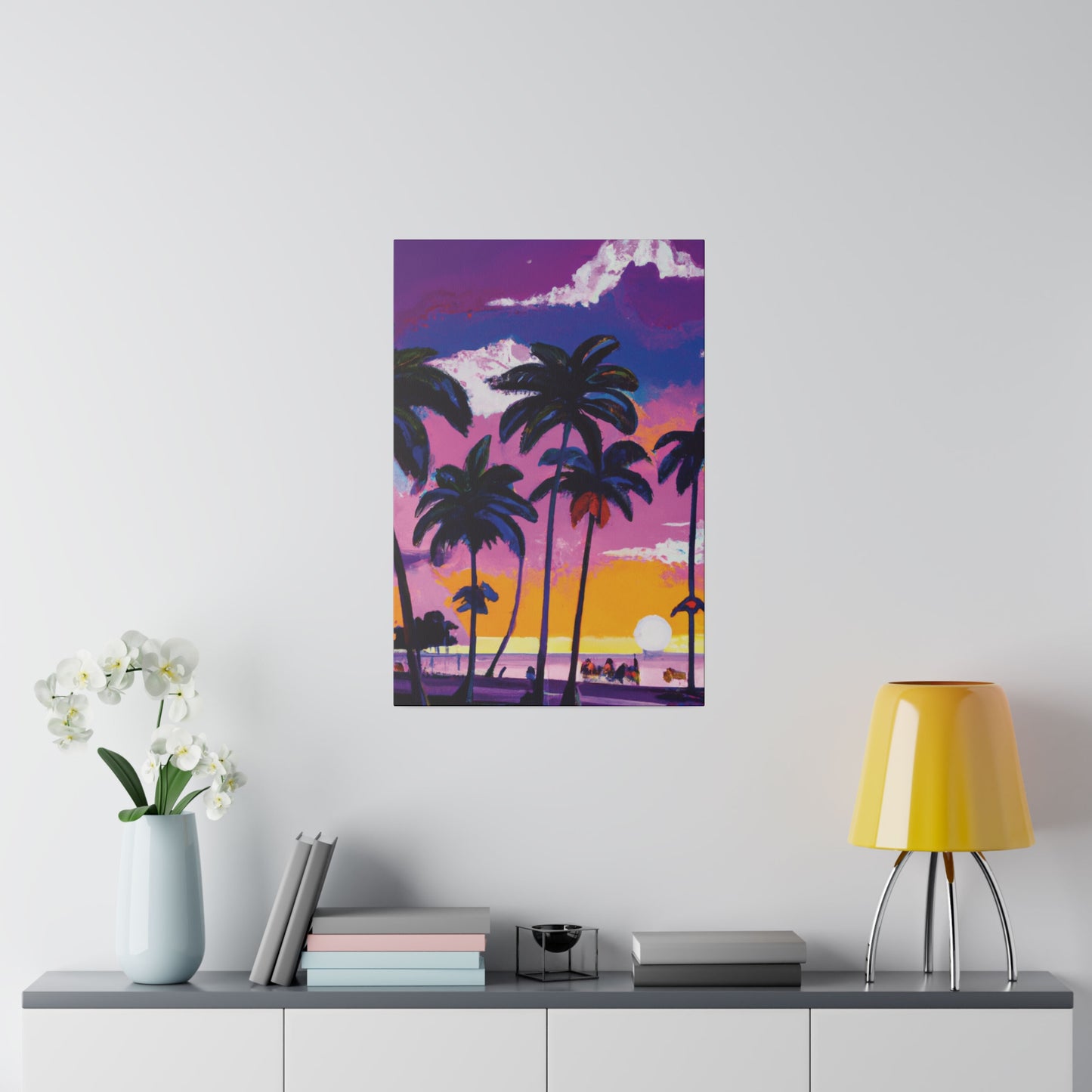 3714A - Miami Beach Sunset Painting Print | Miami | Beach | Sunset | Poster | Home Decor | Wall Art | Canvas