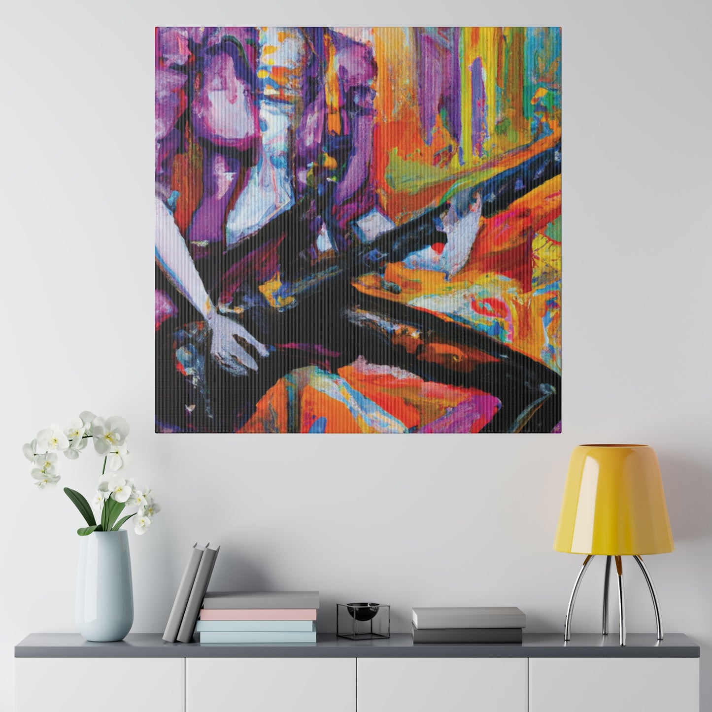 477F - Rockstar Oil Painting Style Print | Poster | Home Decor | Wall Art | Music Art | Canvas