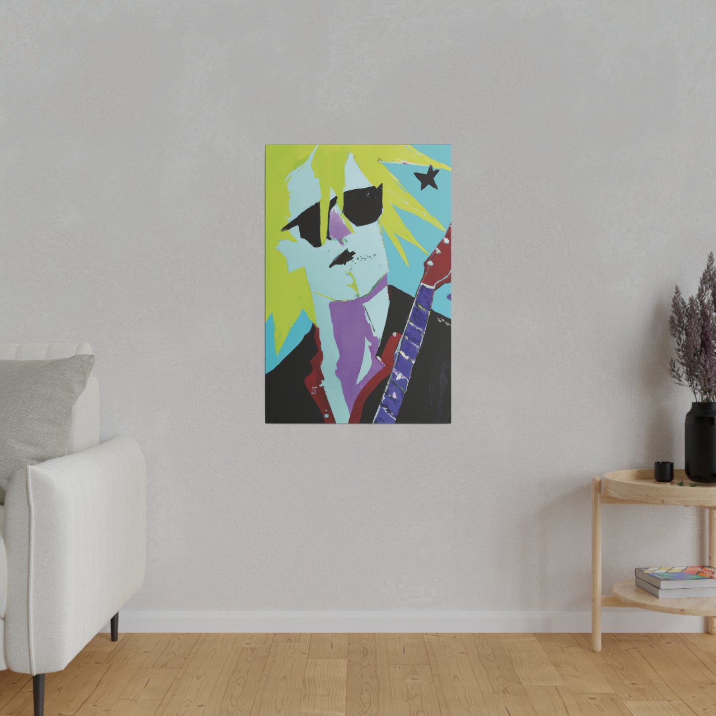 8267F - Rockstar Painting Print | Face | Abstract | Poster | Home Decor | Wall Art | Music Art | Canvas