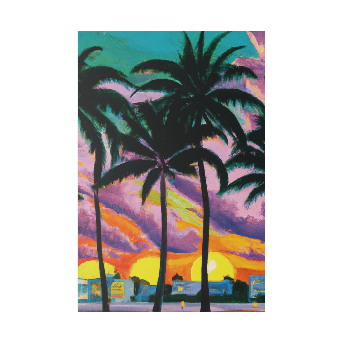 8789Q - Miami Beach Sunset Painting Print | Miami | Beach | Sunset | Poster | Home Decor | Wall Art | Canvas