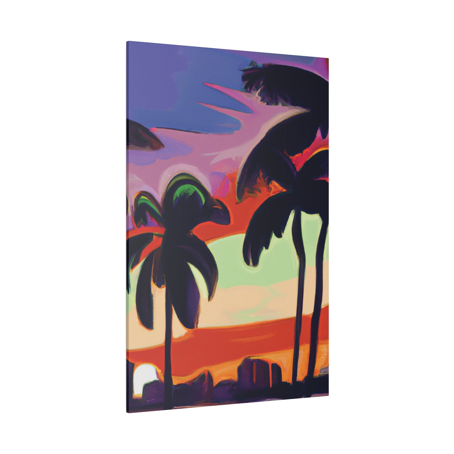 4438V - Miami Beach Sunset Painting Print | Miami | Beach | Sunset | Poster | Home Decor | Wall Art | Canvas