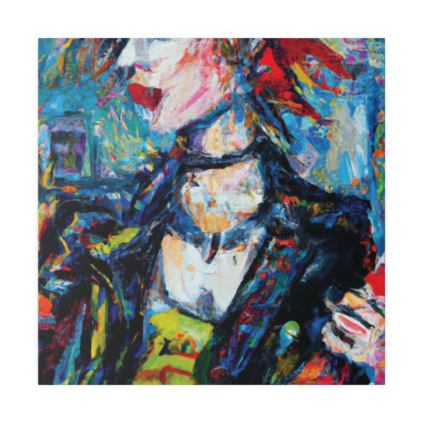 5997K - Rockstar Oil Painting Style Print | Poster | Home Decor | Wall Art | Music Art | Canvas