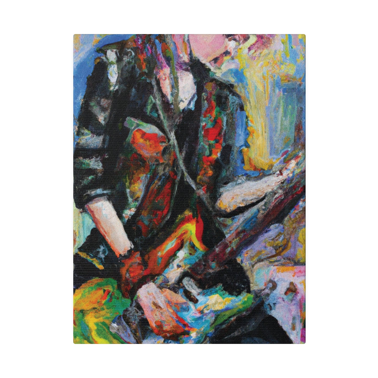 4658Z - Rockstar Oil Painting Style Print | Poster | Home Decor | Wall Art | Music Art | Canvas