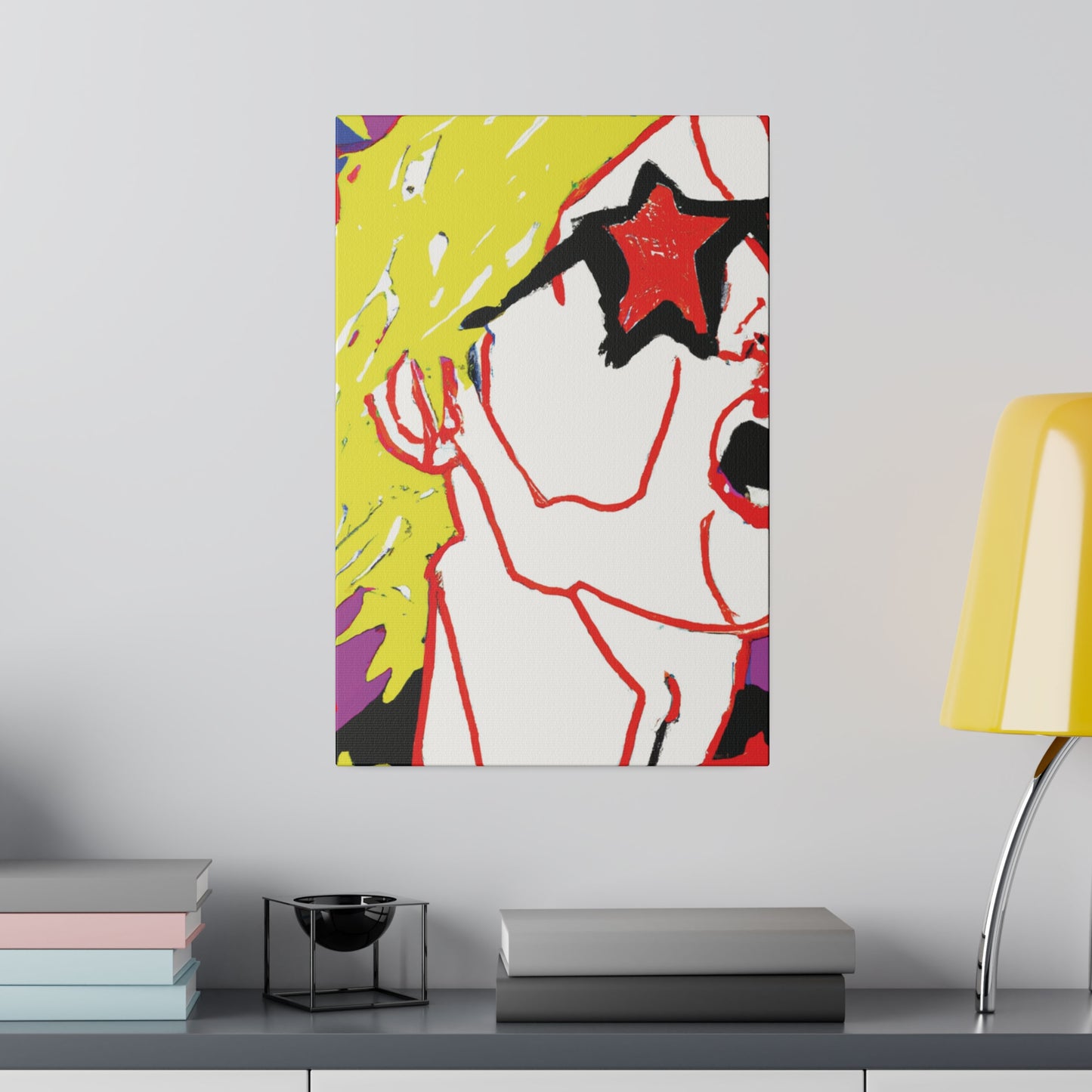 7352R - Rockstar Painting Print | Face | Abstract | Poster | Home Decor | Wall Art | Music Art | Canvas