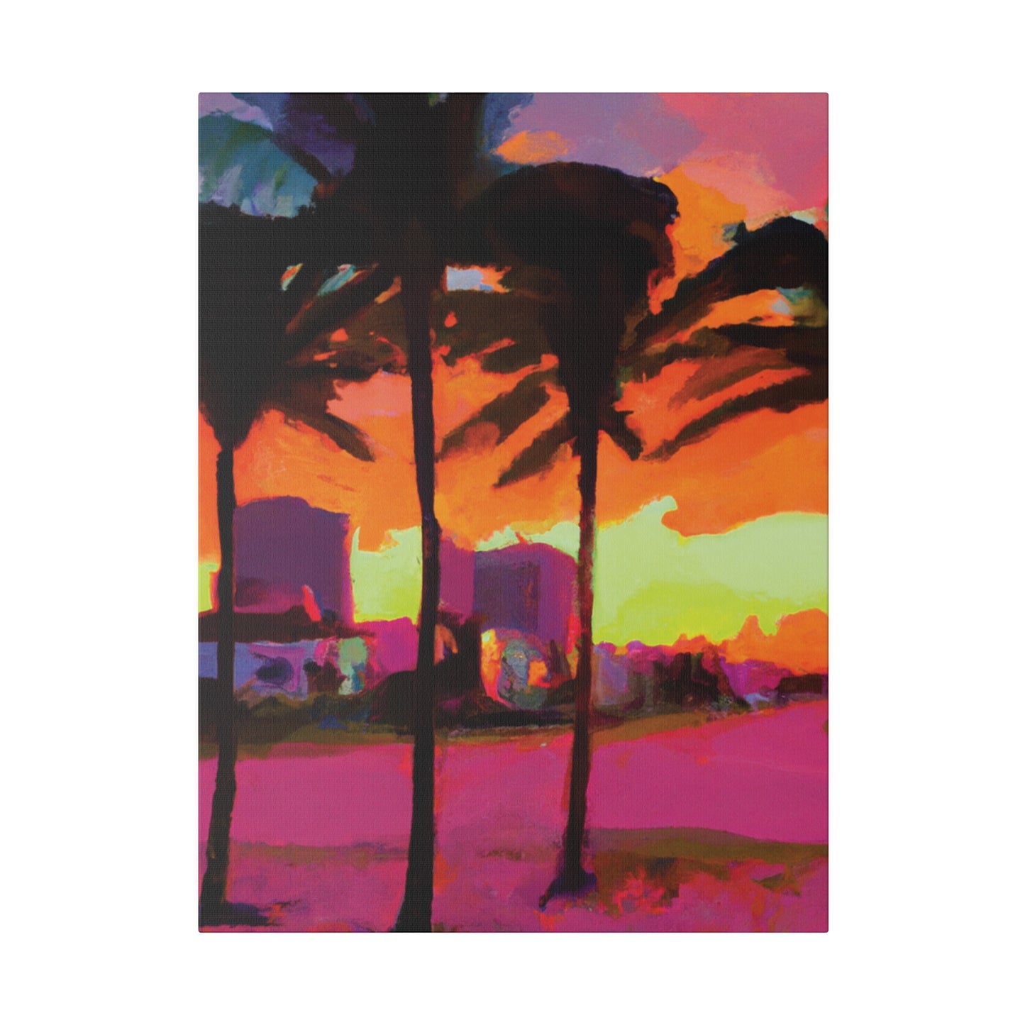 4596G - Miami Beach Sunset Painting Print | Miami | Beach | Sunset | Poster | Home Decor | Wall Art | Canvas