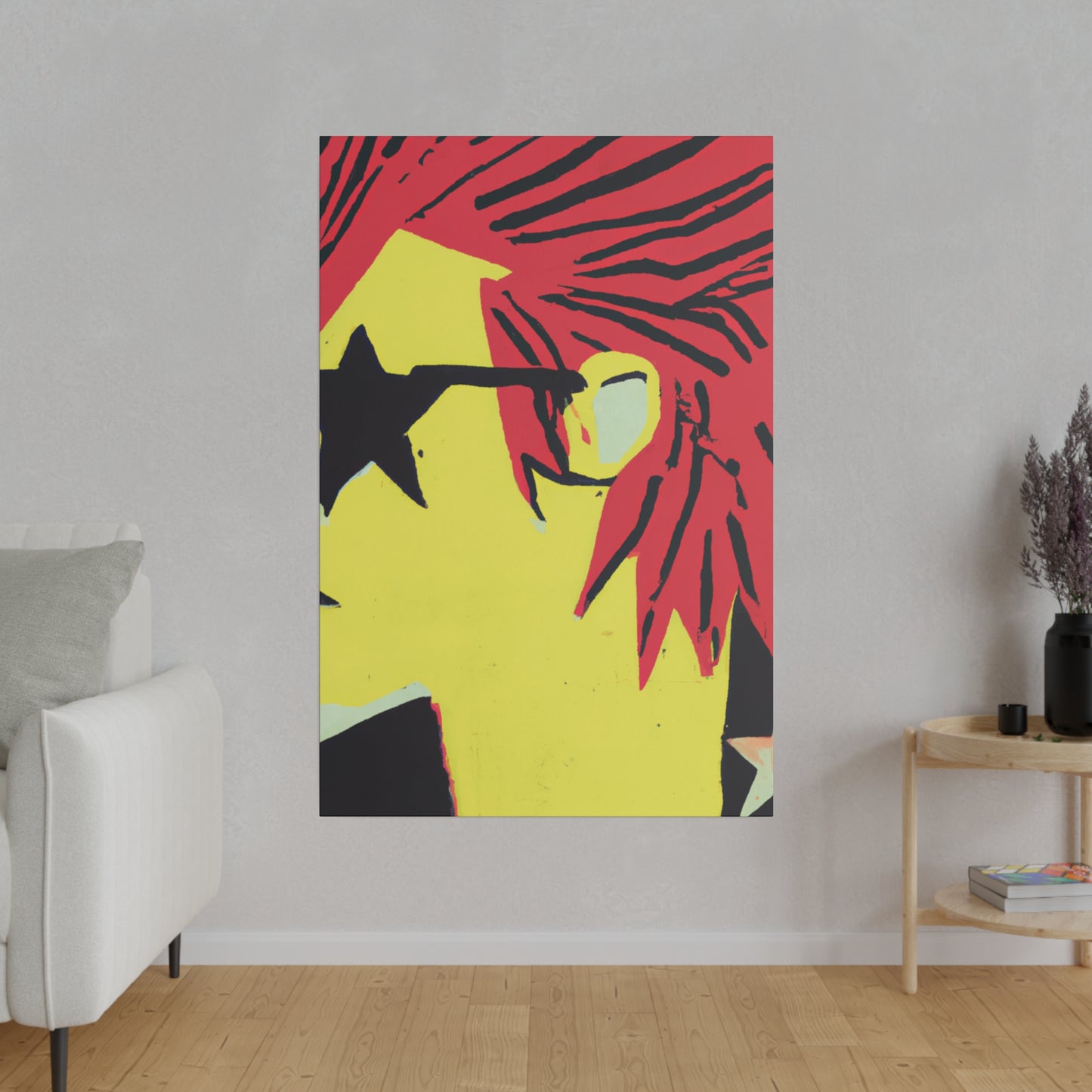 2724Q - Rockstar Painting Print | Face | Abstract | Poster | Home Decor | Wall Art | Music Art | Canvas