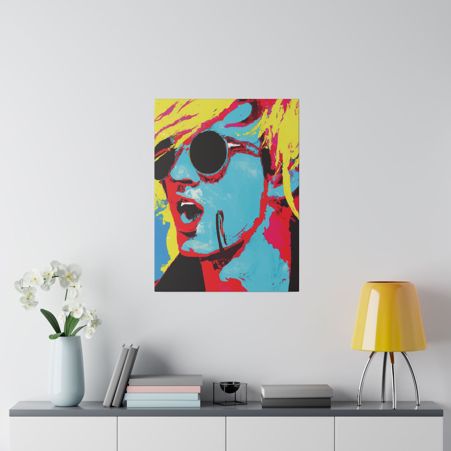 7198K - Rockstar Painting Print | Face | Abstract | Poster | Home Decor | Wall Art | Music Art | Canvas