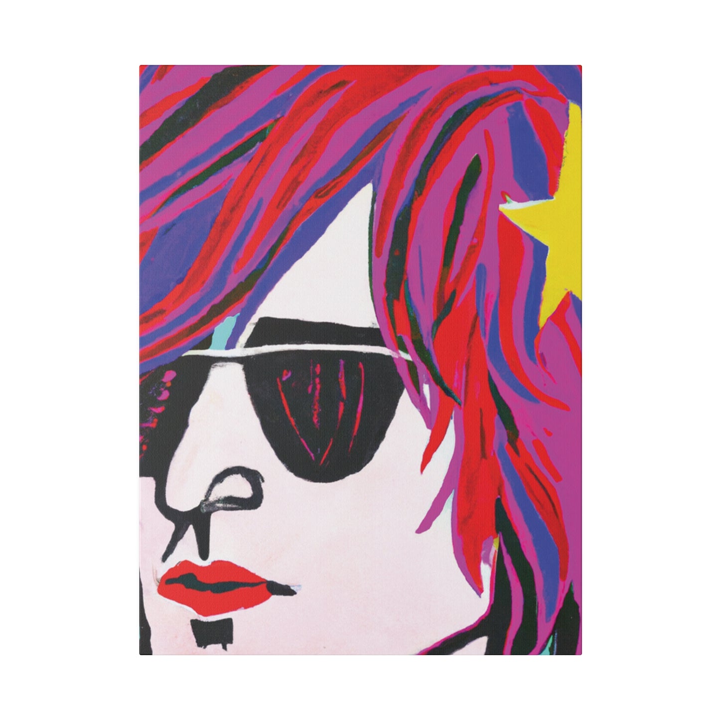 3293X - Rockstar Painting Print | Face | Abstract | Poster | Home Decor | Wall Art | Music Art | Canvas